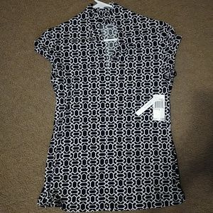 Black and White print blouse